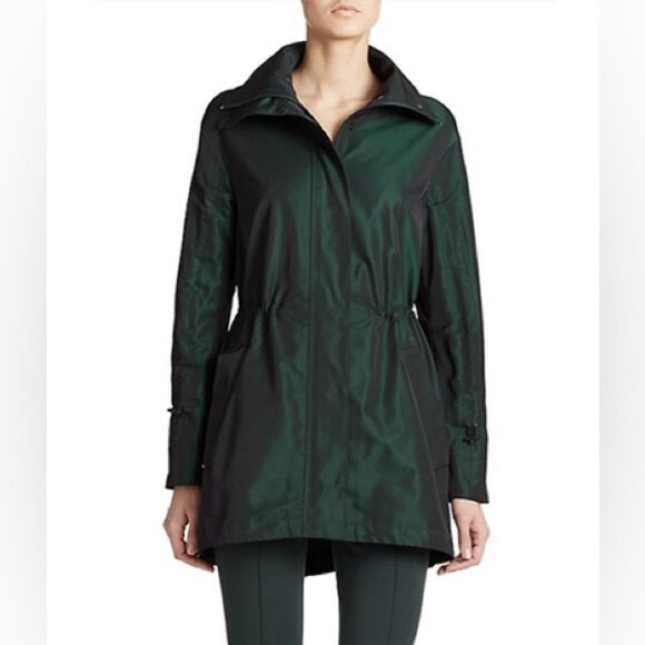 Akris Punto Iridescent Techno Drawstring Parka Jacket size 14 US - Picture 1 of 10